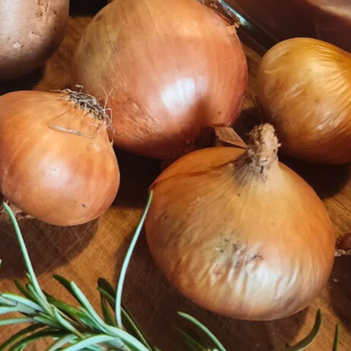 Zwiebeln für Zwiebelsaft auf dem Schneidebrett